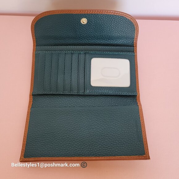 DOONEY & BOURKE Pebbled Grain Leather Continental Clutch Wallet- Teal color⭐ - Picture 13 of 16